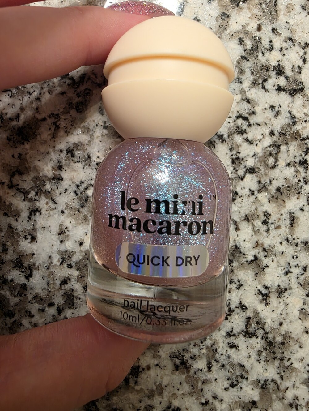 Le Mini Macaron Quick Dry Sparkle Pink Nail Lacquer